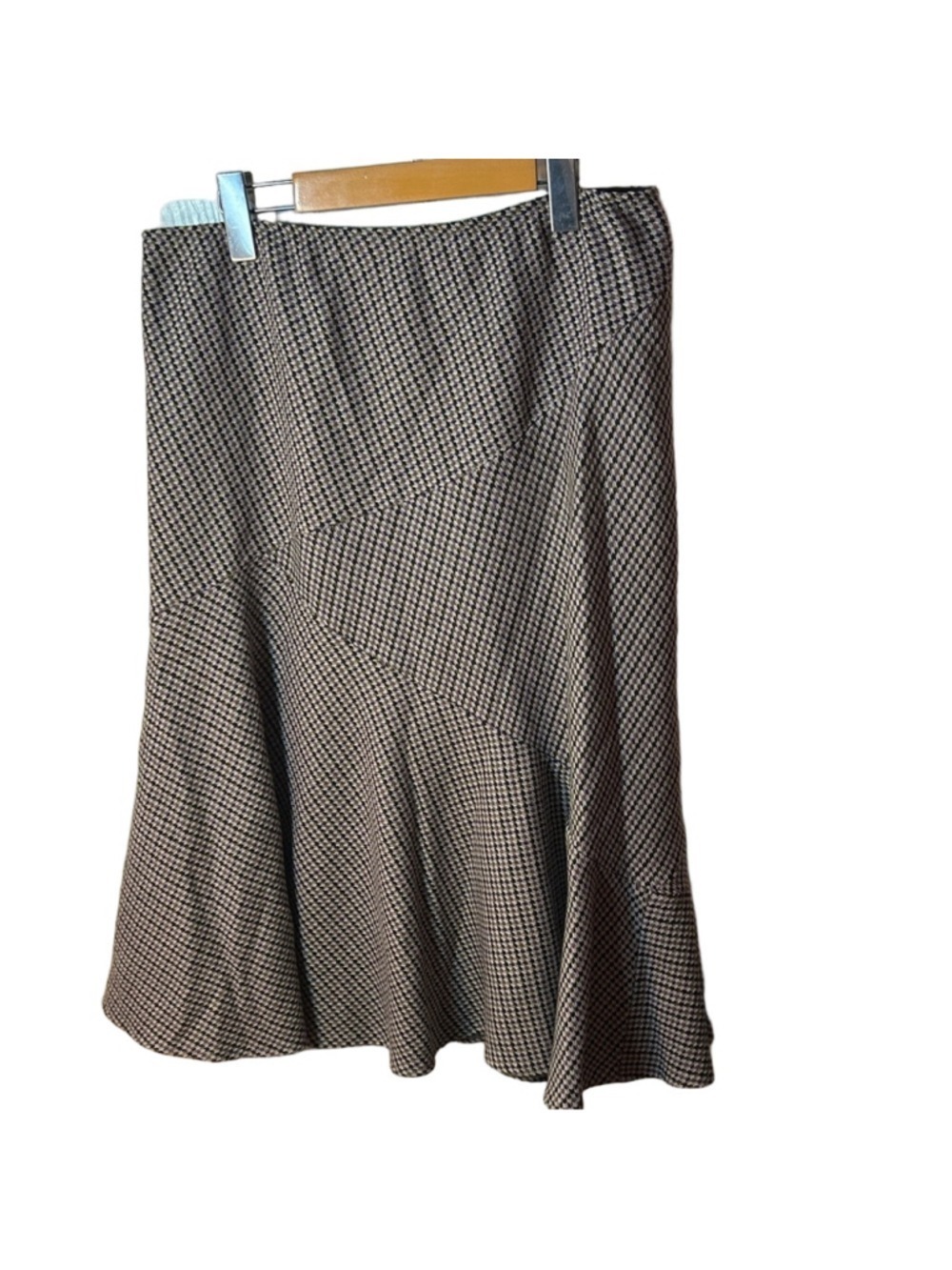 Anne Klein vintage wool aline purple and green midi skirt size 12